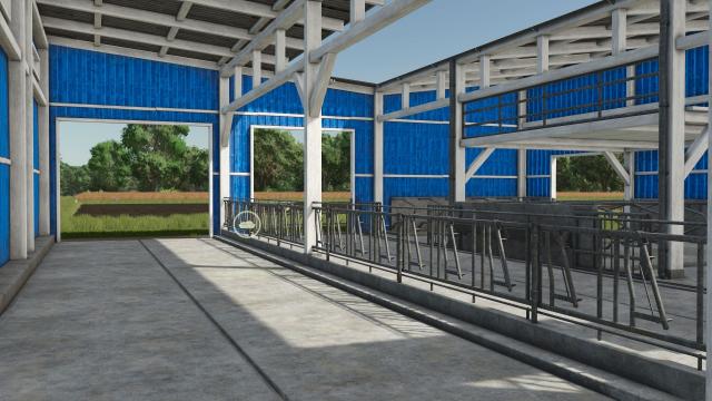 Blue cow stall for Farming Simulator 25