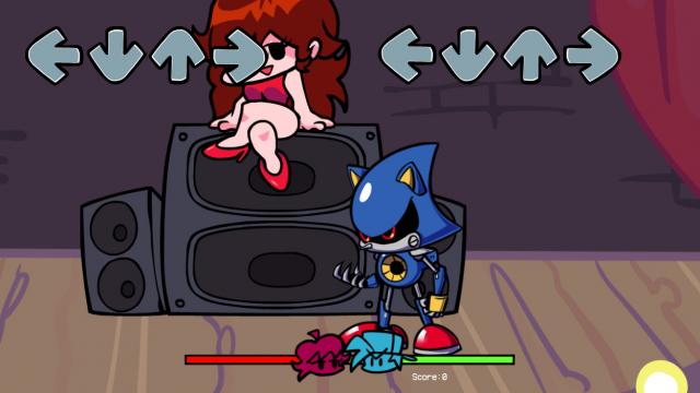 Металлический Соник вместо Бойфренда / Metal Sonic Over BF для Friday Night Funkin