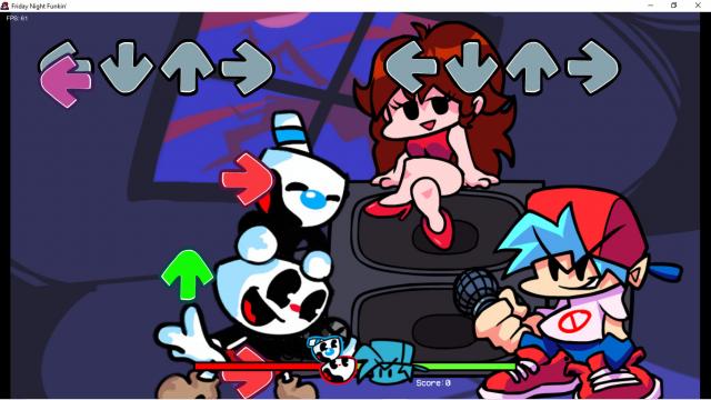 Spooky Cups (Cuphead and Mugman over Spooky Kids) for Friday Night Funkin