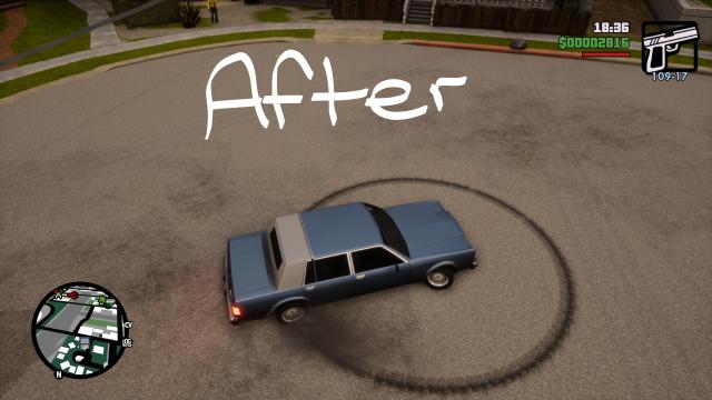 Реалистичные следы от шин / Realistic Tire Marks для Grand Theft Auto: The Trilogy