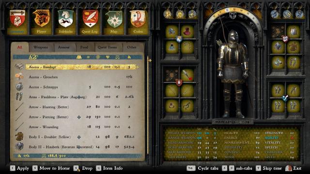 Dark Stone inventory recolour for Kingdom Come: Deliverance