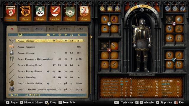 Dark Stone inventory recolour for Kingdom Come: Deliverance