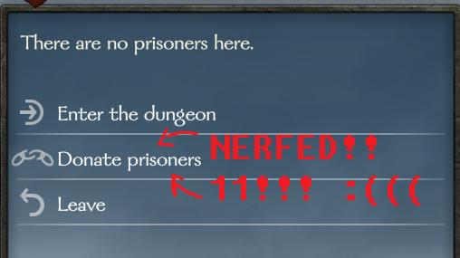 Пожертвования для пленников / Prisoner Donation Influence Gain для Mount And Blade: Bannerlord