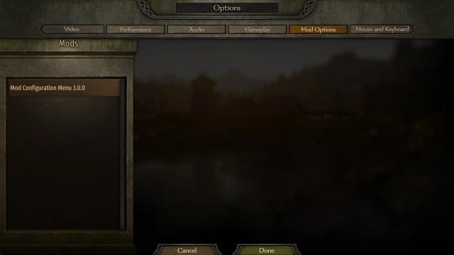 Mod Configuration Menu for Mount And Blade: Bannerlord