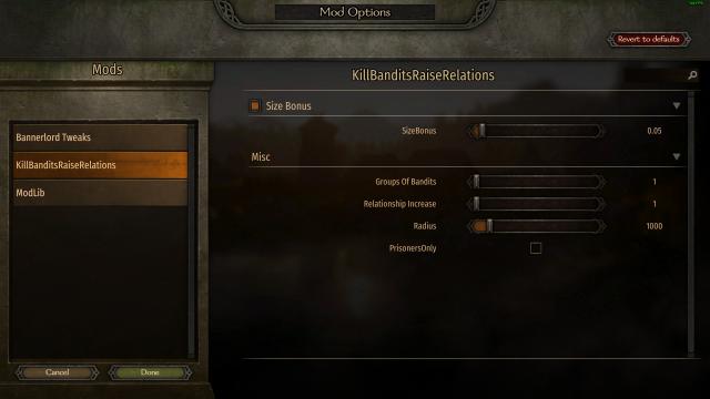Kill Bandits Raise Relations for Mount And Blade: Bannerlord