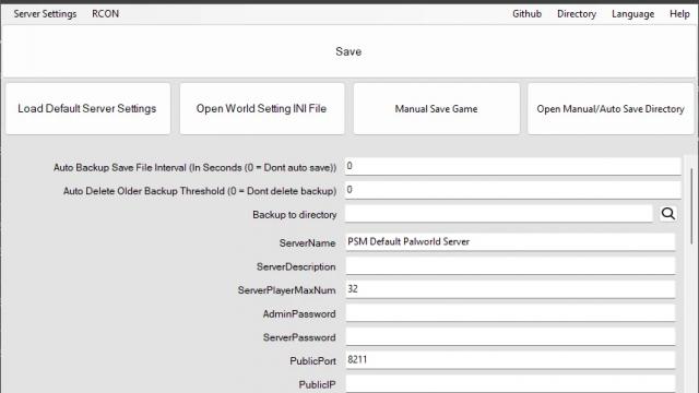Palworld Server Manager