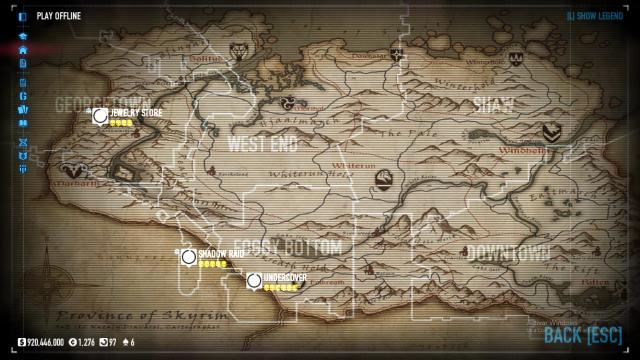 Skyrim map replaces Crime.net background для PayDay 2