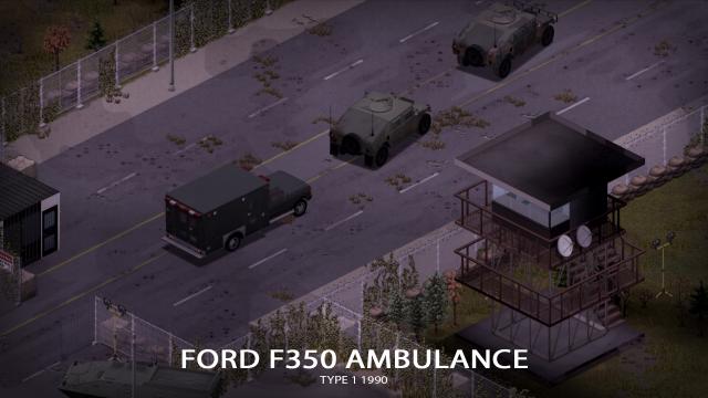 '90 Ford F350 Ambulance for Project Zomboid