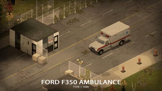 '90 Ford F350 Ambulance for Project Zomboid