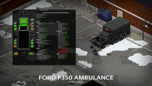 '90 Ford F350 Ambulance for Project Zomboid
