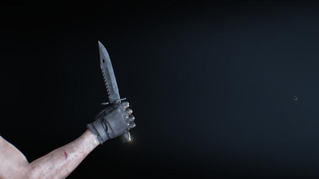 Черная рукоятка у ножа / Black Combat Knife Grip для Resident Evil 3