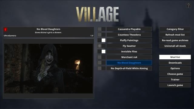 Fluffy Manager (mod manager and FOV trainer) for Resident Evil: Village