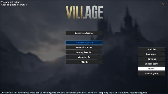 Fluffy Manager (mod manager and FOV trainer) for Resident Evil: Village