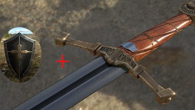 Щит и меч темного храмовника / Dark Templar Sword & Shield