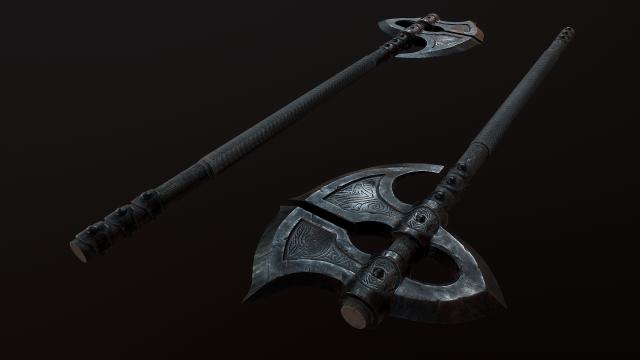 HD Сокира Хротмунда / Remiros' Hrothmund's Axe HD для Skyrim SE-AE