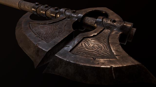 HD Сокира Хротмунда / Remiros' Hrothmund's Axe HD для Skyrim SE-AE