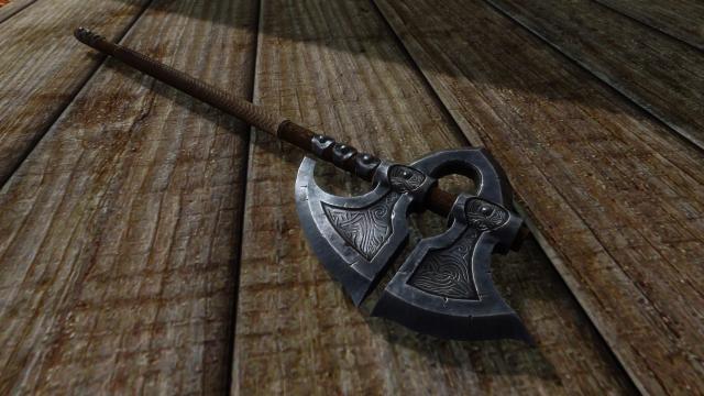 HD Сокира Хротмунда / Remiros' Hrothmund's Axe HD для Skyrim SE-AE