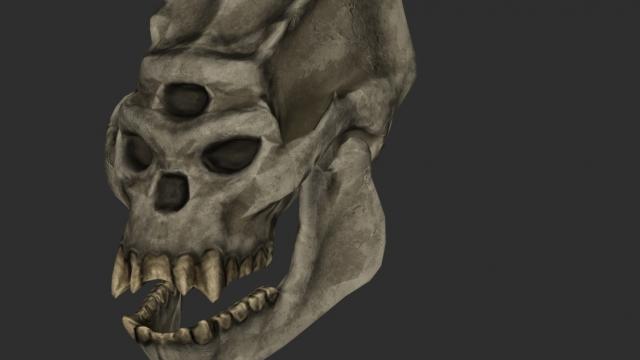 Череп троля 2к-4к / Troll Skull Retexture для Skyrim SE-AE