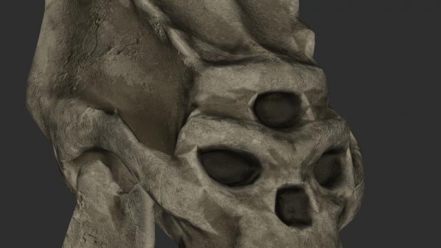 Череп троля 2к-4к / Troll Skull Retexture для Skyrim SE-AE