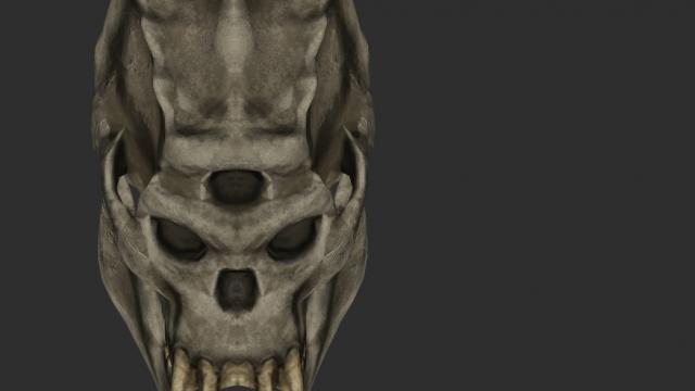 Череп троля 2к-4к / Troll Skull Retexture для Skyrim SE-AE