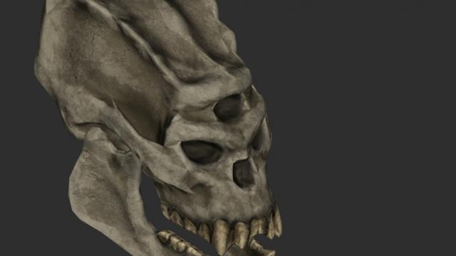 Череп троля 2к-4к / Troll Skull Retexture для Skyrim SE-AE