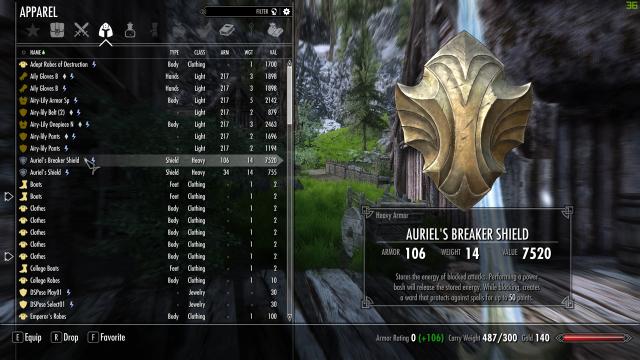 Щит Ауріеля / Auriel Breaker Shield для Skyrim SE-AE