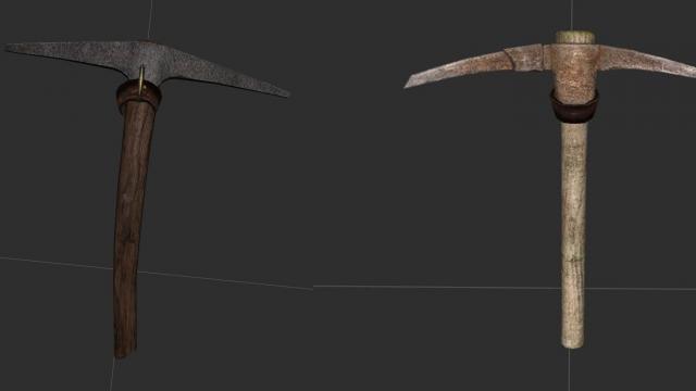 Реалистичные кирки / Real Pickaxe (Qwafee) для Skyrim SE-AE