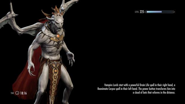 Блідий лорд-вампір / Pale Vampire Lord retexture для Skyrim SE-AE