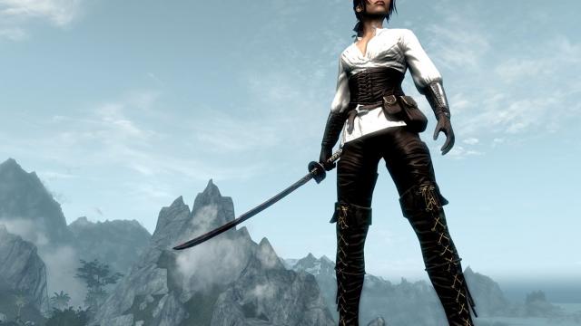 Ебонітовий клинок у піхвах / Sheathed Ebony Blade для Skyrim SE-AE