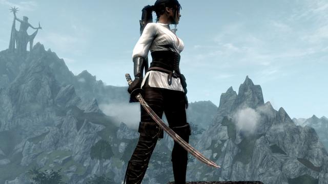 Ебонітовий клинок у піхвах / Sheathed Ebony Blade для Skyrim SE-AE