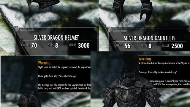 Броня срібного дракона / Silver Dragon Armor для Skyrim SE-AE