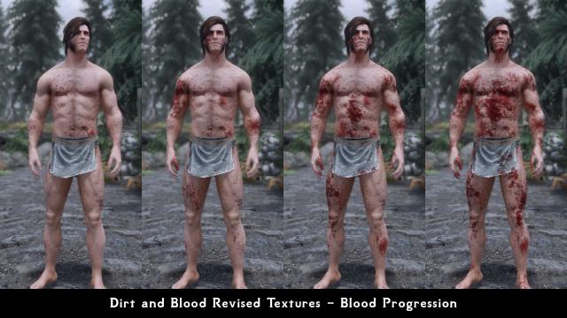 HD Кров та бруд / Dirt and Blood HD Retexture для Skyrim SE-AE