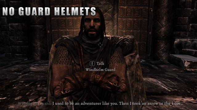 Стражники без закритих шоломів / No Guard Helmets (SE) для Skyrim SE-AE