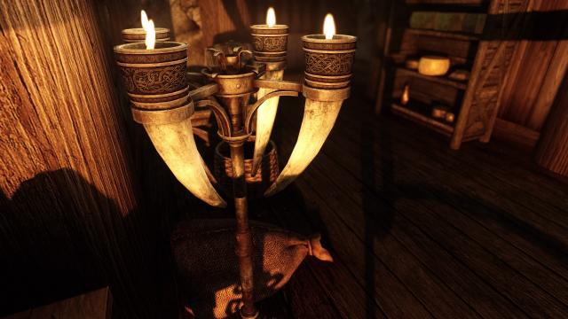 SD’s Horn Candles SE - HD Свічки у сигнальних рогах для Skyrim SE-AE