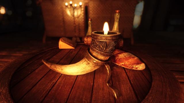 SD’s Horn Candles SE - HD Свічки у сигнальних рогах для Skyrim SE-AE