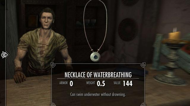 Optional Necklace of WaterBreathing - Унікальне намисто водного дихання для Skyrim SE-AE