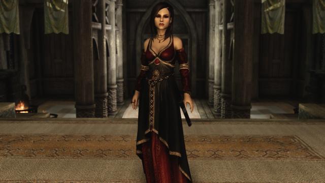 Сукня Філіппи Ейльхарт / The Witcher 2 - Eilhart Dress для Skyrim SE-AE