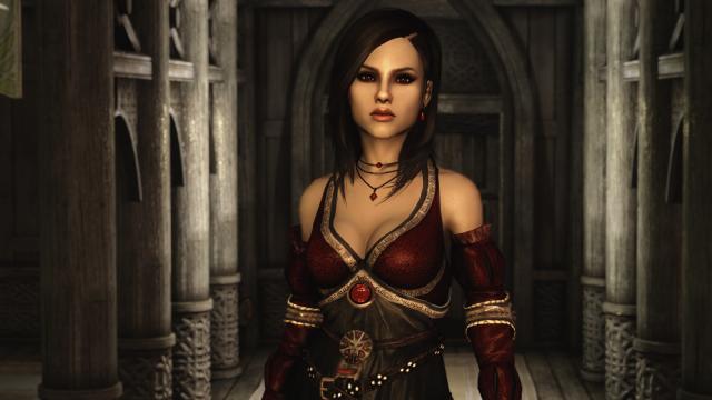 Сукня Філіппи Ейльхарт / The Witcher 2 - Eilhart Dress для Skyrim SE-AE