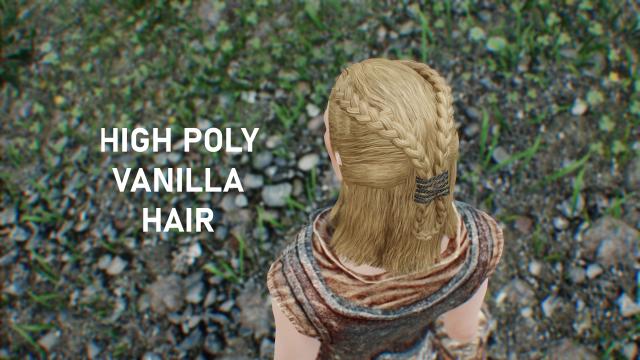 Високополігонне стандартне волосся / High Poly Vanilla Hair для Skyrim SE-AE