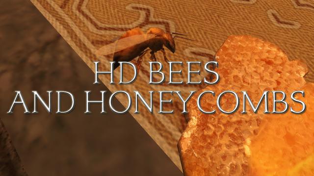 HD бджоли та бджолині соти / HD Bees and Honeycombs для Skyrim SE-AE