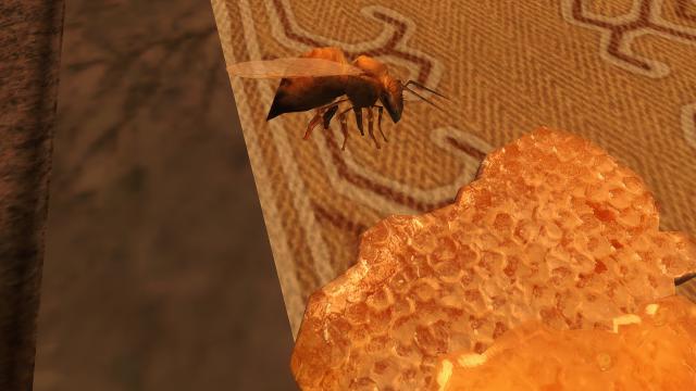 HD бджоли та бджолині соти / HD Bees and Honeycombs для Skyrim SE-AE