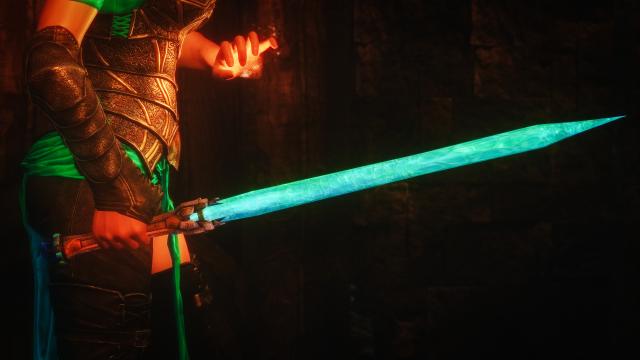 Ayleid Crystal Saber - Айлейдский Кристаллический Клинок для Skyrim SE-AE