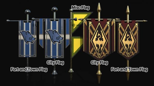 Флажки гражданской войны / XNFRain's Civil War Map Flag Replacer SE для Skyrim SE-AE
