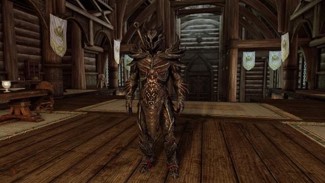 8к дракона та даедрична броня / 8K Upscaled Dragon and Daedric Armors для Skyrim SE-AE