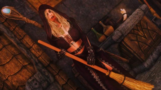 Witches Broomstick Staff - A Halloween Mod for Skyrim SE-AE