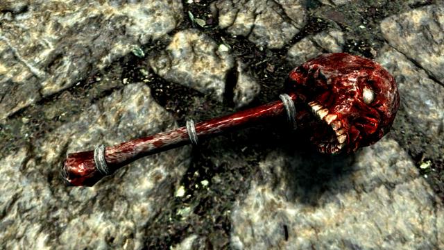 Bloody Bones - Зброя із закривавленого черепа для Skyrim SE-AE