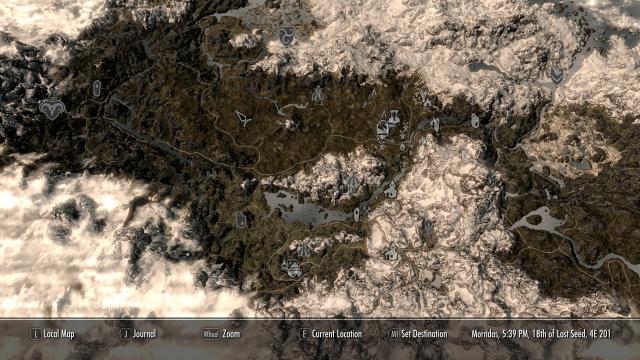 No Fog on World Map - Карта без туману для Skyrim SE-AE