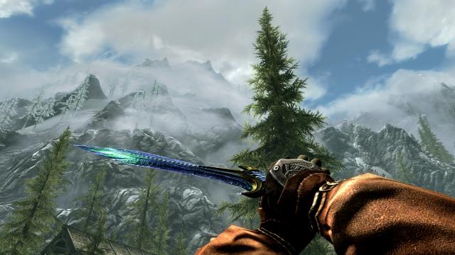 Реколор скляної зброї / Vlammenzee's Glass weapons retextured для Skyrim SE-AE