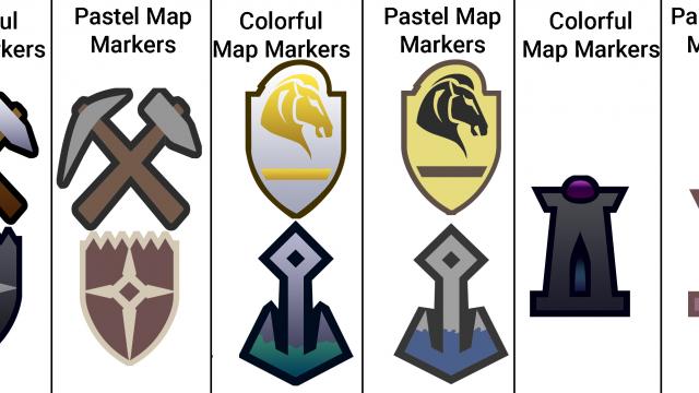 Colorful Map Markers - Різнокольорові Маркери для Skyrim SE-AE