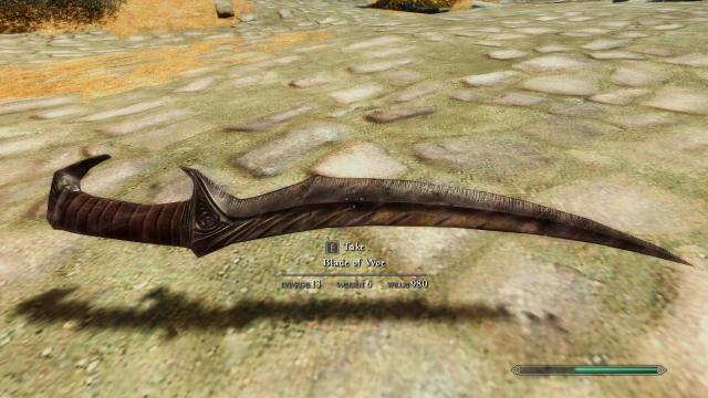 Ще один ретекстур Клинка Горя / Yet Another Blade of Woe Retexture для Skyrim SE-AE